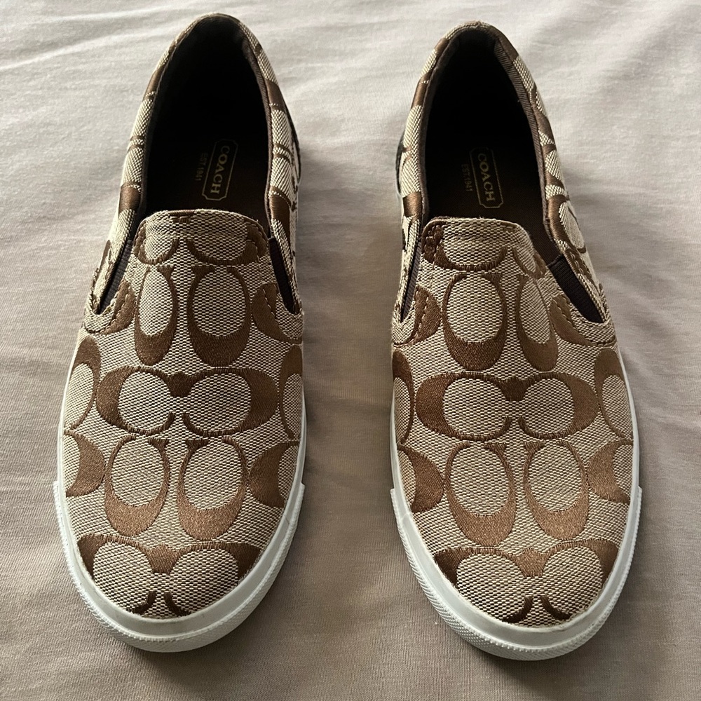 Coach Signature Canvas Slip-On Shoes
